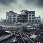 school extensively damaged by a Russian missile strike in Dnipro